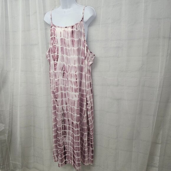 Purple White Abstract Croc Print Sleeveless Midi Dress Boho Beach Shift 4XL - Picture 5 of 9